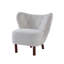 Chaise d'appoint en bois de sherpa Teddy l 34 po x P 31 po x H Zusud