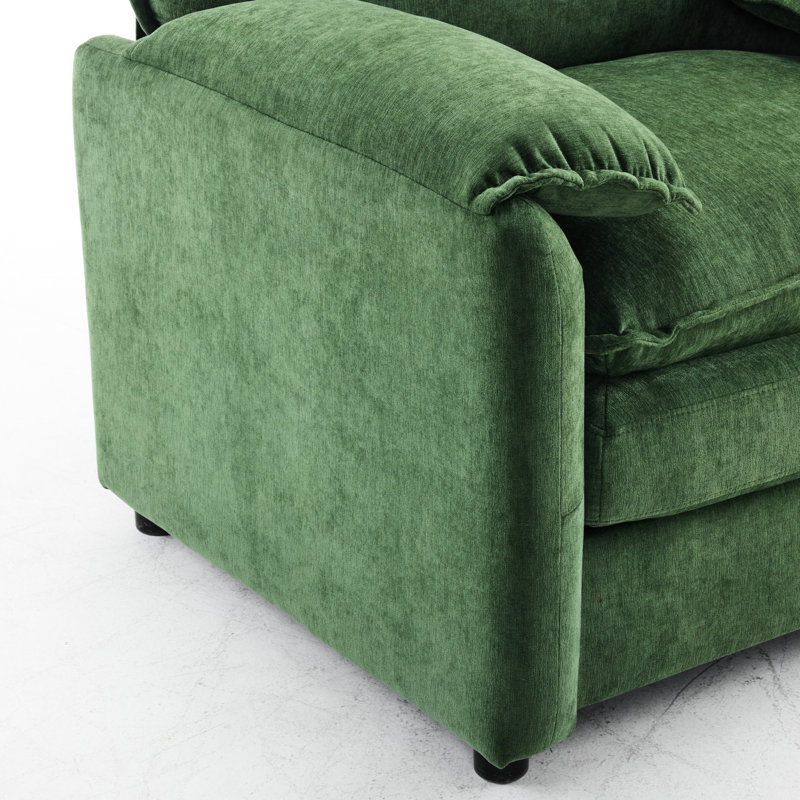 Fauteuil surdimensionné avec structure renforcée et dossier haut revêtu de chenille, H 35,35 po x l 38,73 po x P 35,43 po