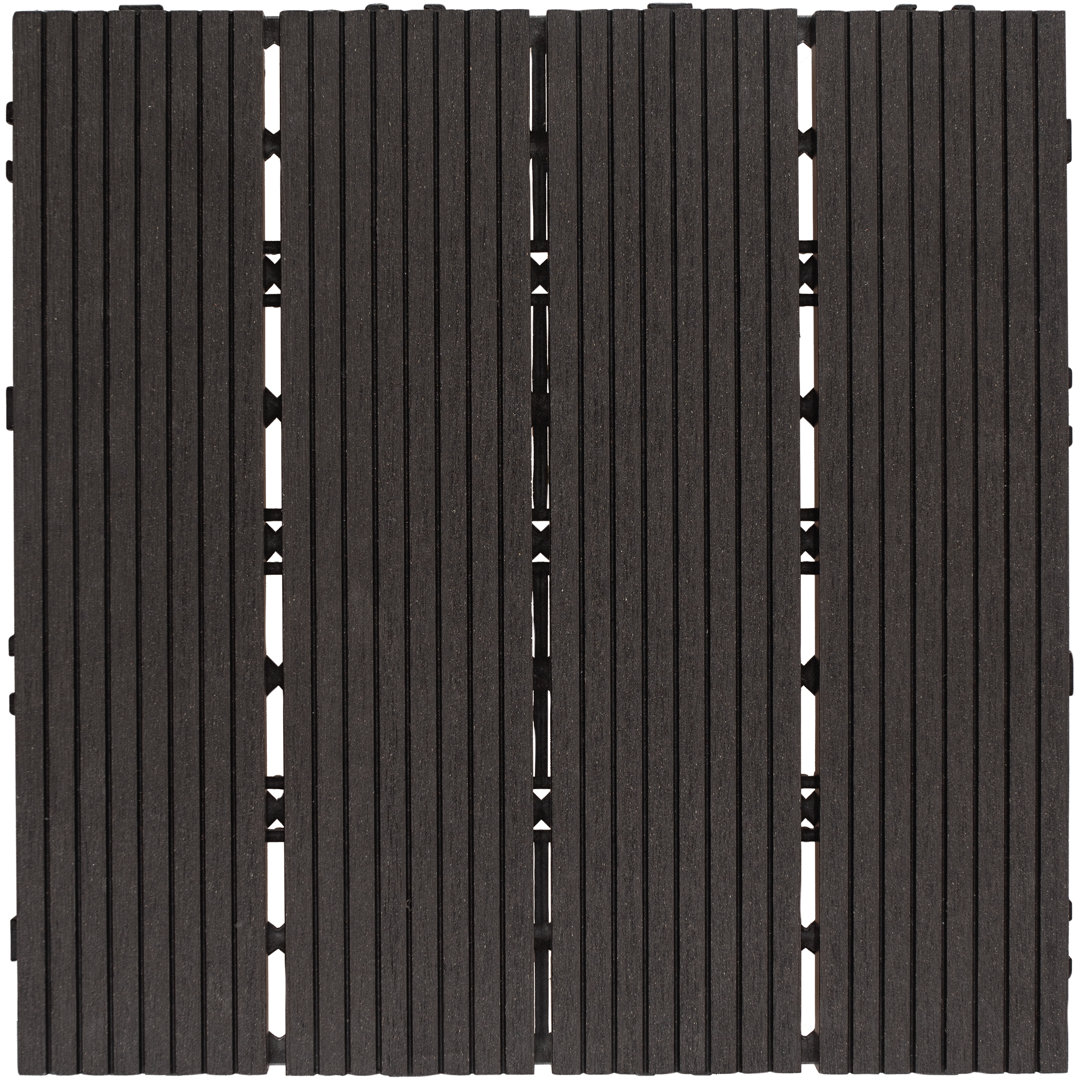 Cerisa 20cm L x 29.5cm W Plastic Interlocking Deck Tile