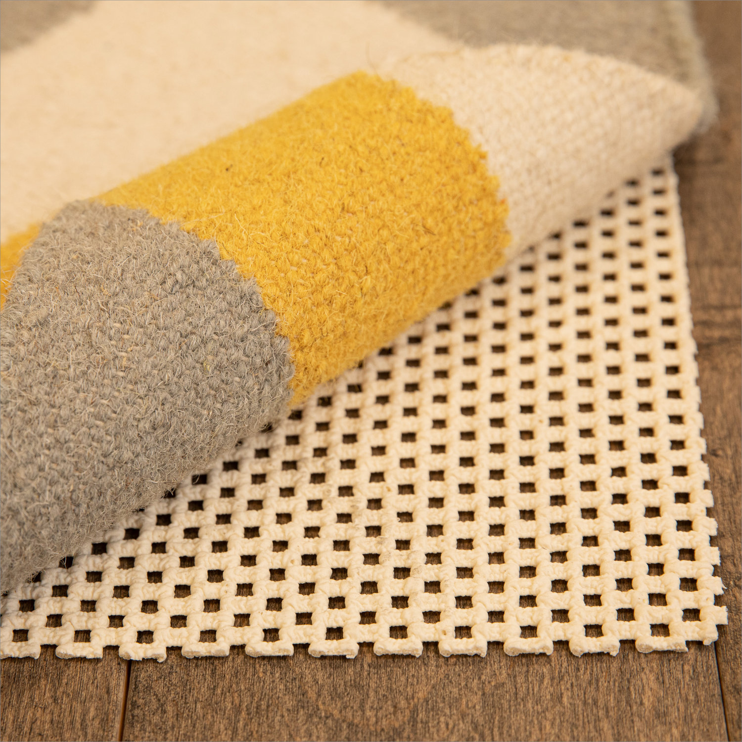 Symple Stuff Premium Lock Natural Non-Slip Rug Pad For Area Rugs And ...