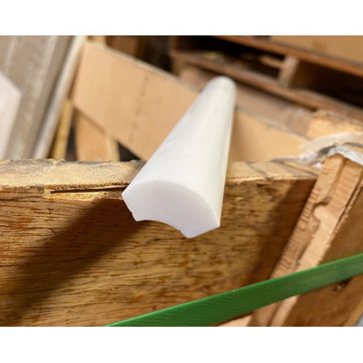 Bianco Dolomite 1" X 12" Quarter Round Marble Look Floor And Wall Liner