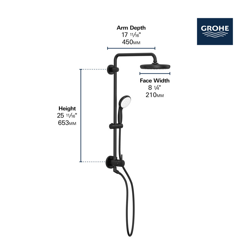 Retro-Fit™ Volume Control Pressure-Balanced Complete Shower System with SpeedClean Technology, Brushed Nickel Infinity