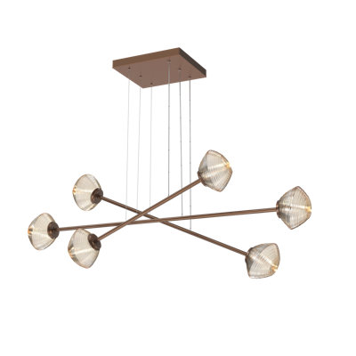 Mesa 6 - Light Dimmable LED Sputnik Modern Linear Chandelier