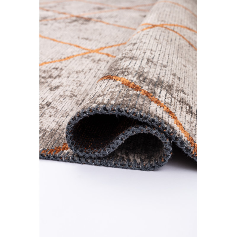 Rapture Orange/Gray Moroccan Luxury Area Rug, Rectangle 7'10" x 11'2"
