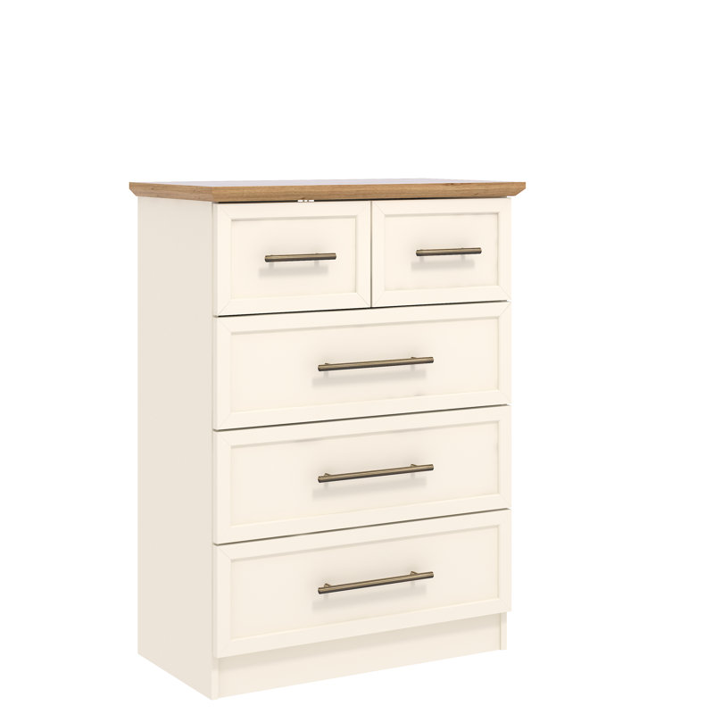 Cleverton 5 Drawer Chest, Ivory