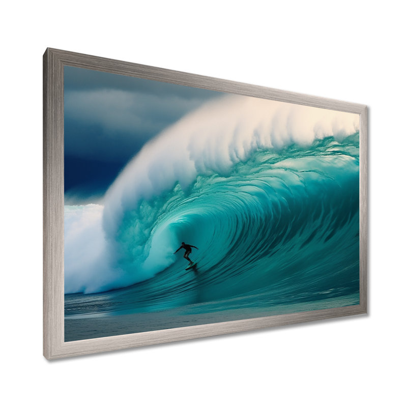 Hawaiian Waves Surf Dream I - Hawaii, art mural encadré, H 16 po x l 32 po x P 1 po, Cadre photo argenté