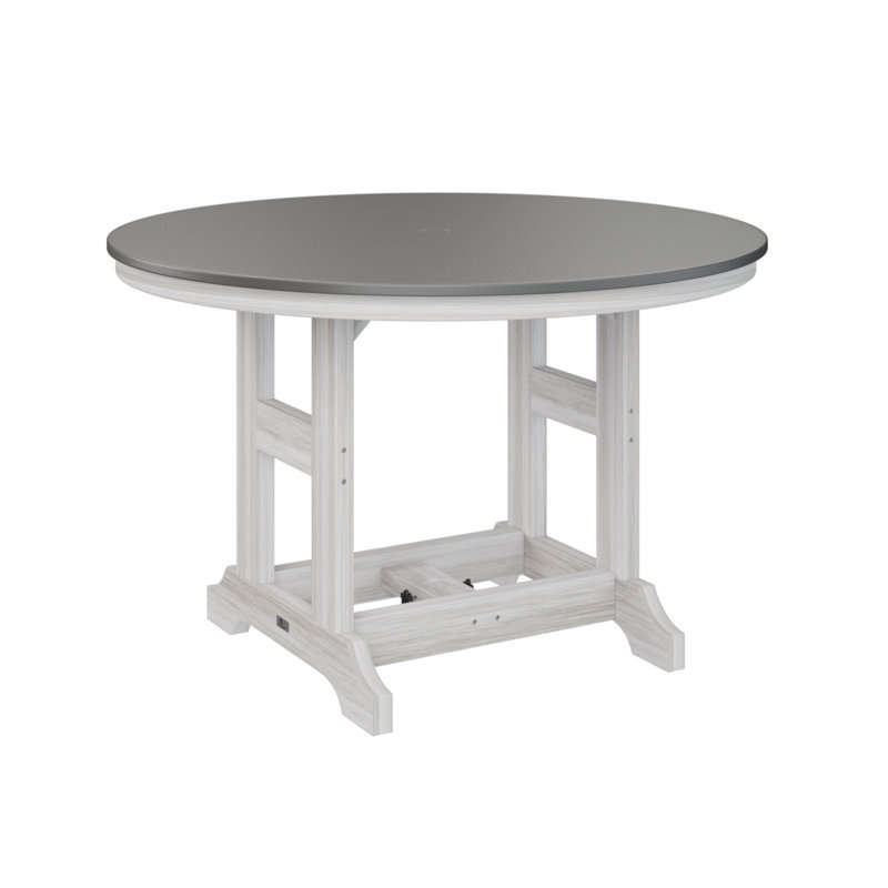 Table de salle à manger à hauteur de comptoir 48 po Berlin, Acier inoxydable martelé, H 35,5 po x l 48 po x P 48 po