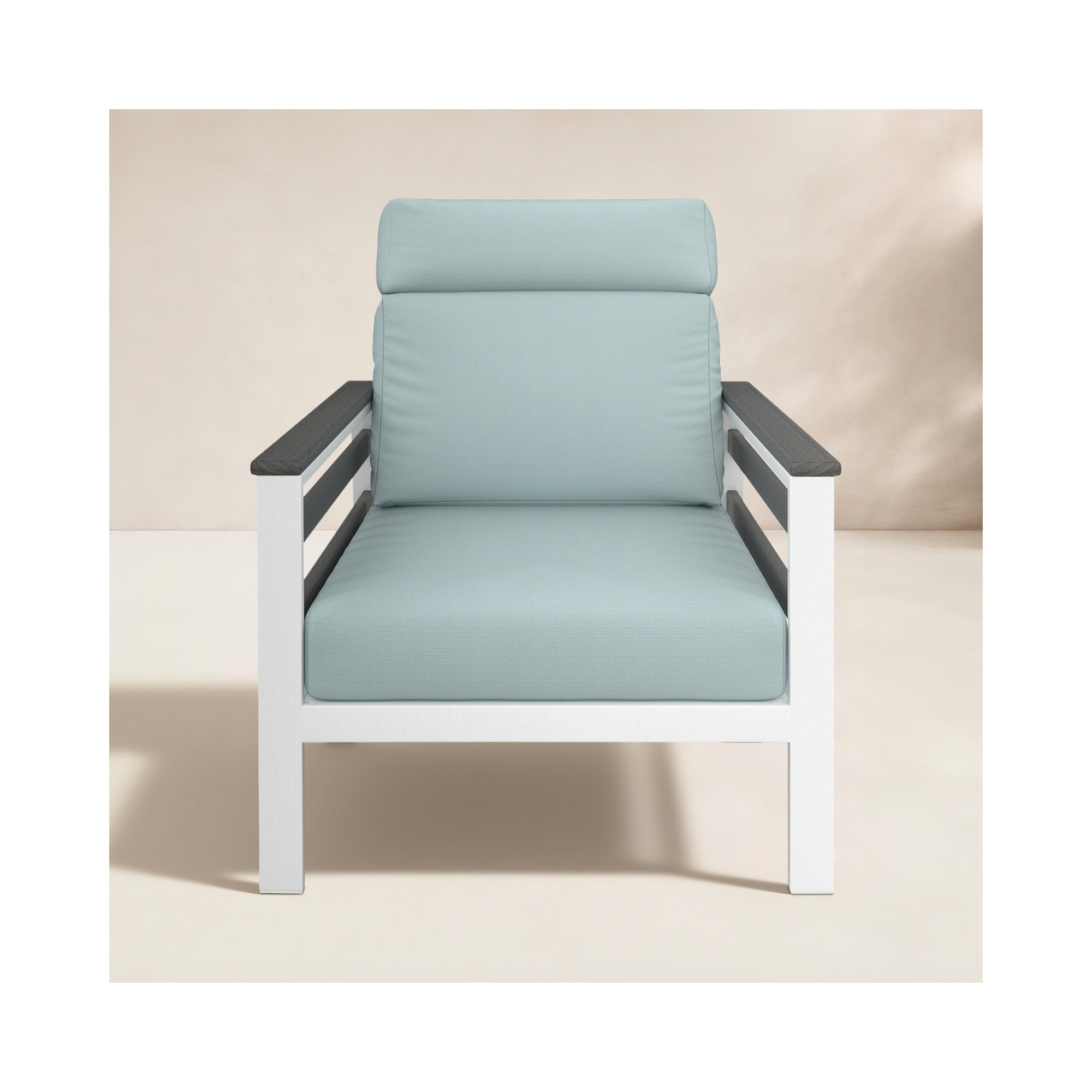 Townsend Metal Outdoor Lounge Club Chair With Sunbrella Cushion, Bliss Dew