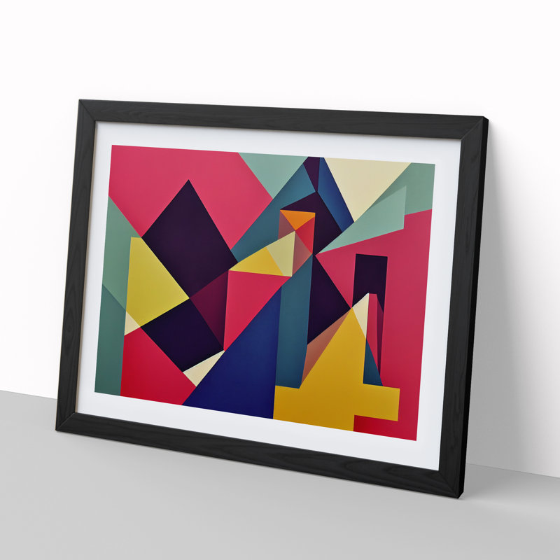 Shapes - Single Picture Frame Print, 46cm H x 64cm W, Black Framed