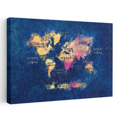 Carte du monde, art mural contemporain