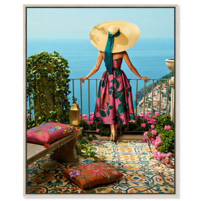 Balustrade 1950s IV Canvas Fashion Print by Oliver Gal, Black Frame, 16 x 20