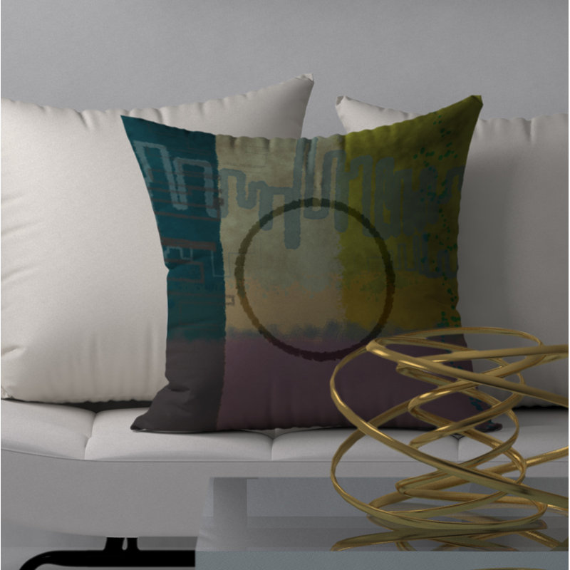 Abstract Throw Pillow, 20" H x 20" W