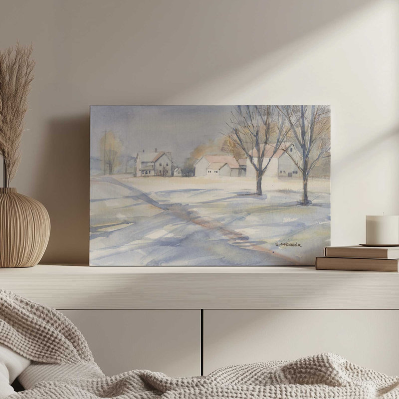 «White Barns» par Stephen Calcasola, reproduction d'art sur toile, H 36 po x l 48 po
