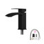 Lavabo de salle de bain vasque rectangulaire en céramique blanche 16 "x 12" avec robinet noir et drain noir