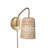 16" Brass And Rattan Wall Light