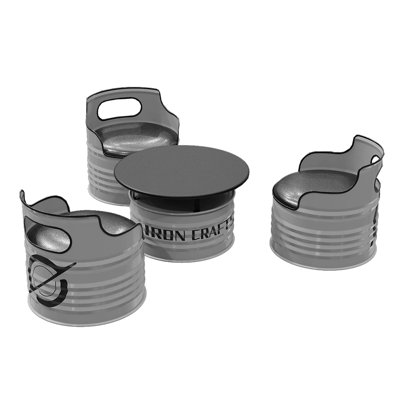 3 - Person Iron Top Pedestal Base Dining Set