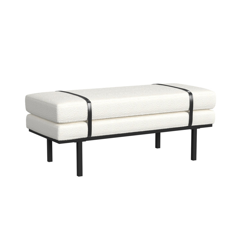 Arrison Upholstered Bench, Cream Boucle