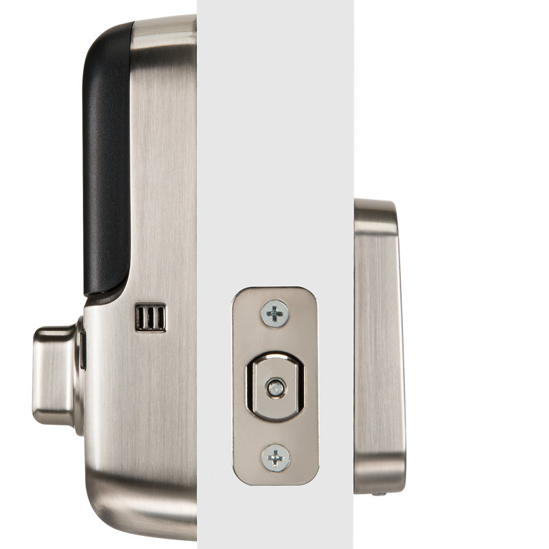 Pêne dormant à écran tactile sans clé Assure Lock SL avec Z-Wave, Nickel satiné