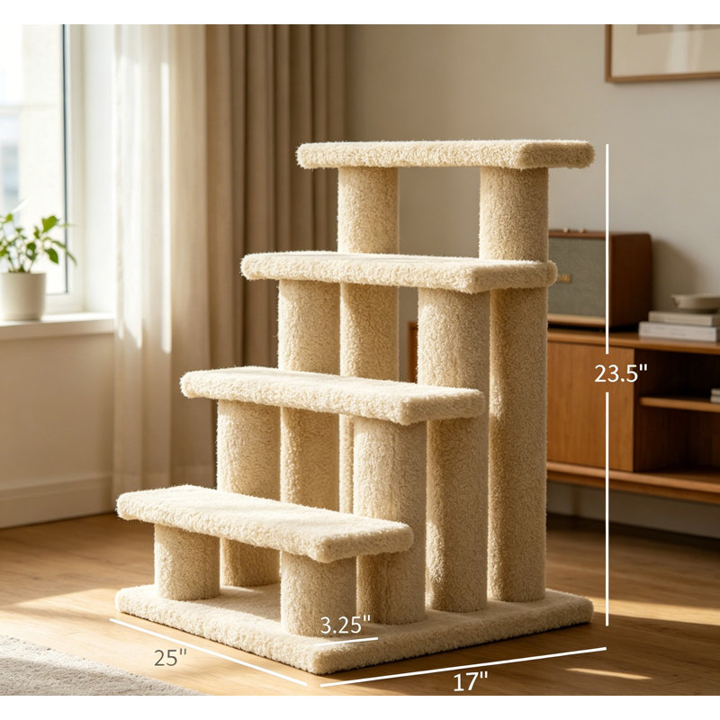 Cat Tree Multi-Level Carpeted Cat Scratching Post Pet Stairs