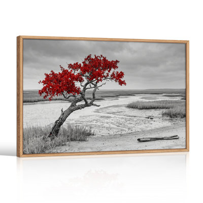 Red Tree Canvas Wall Art Oil Painting Print Set Of 1