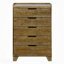 Commode de rangement transitionnelle pour chambre à coucher à finition brune avec 5 tiroirs en bois d'hévéa massif 1pc