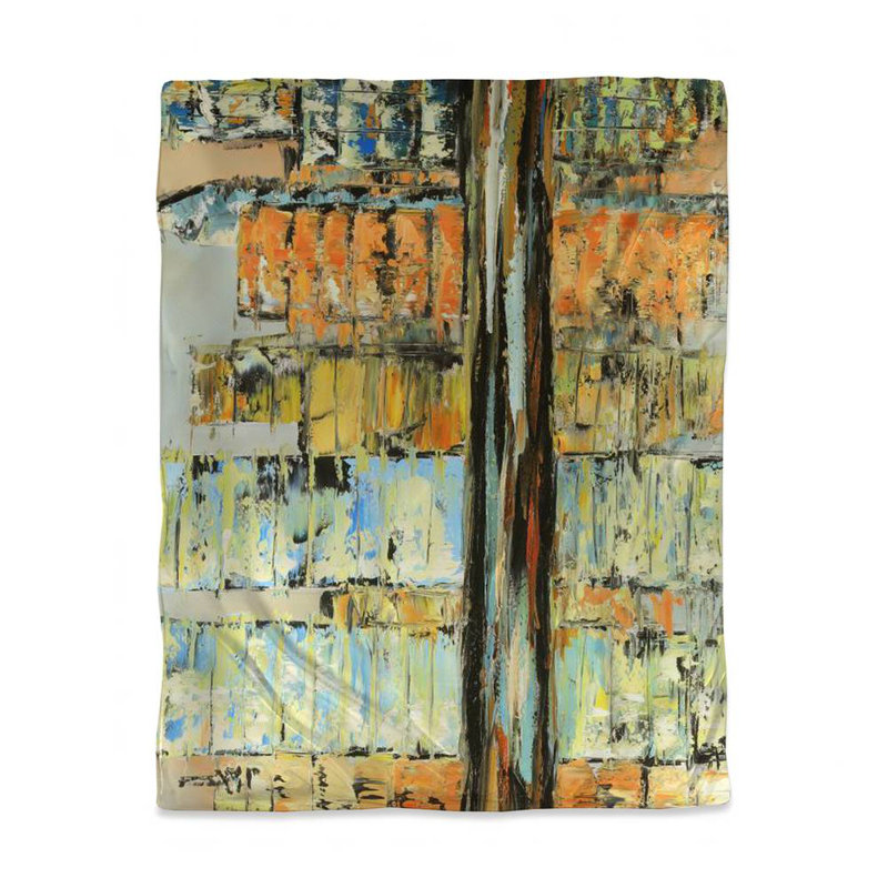 Housse de couette contemporaine bleue - Reflections of a Colorful City