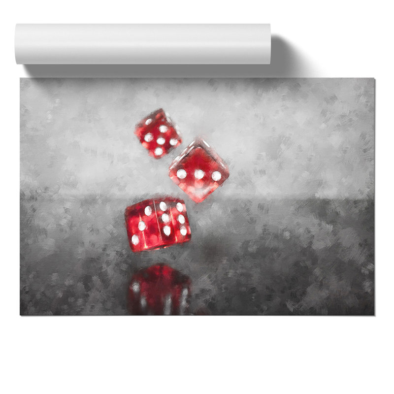 Rolling the Dice Painting - Frameless Print, 30cm H x 42cm W x 0.1cm D