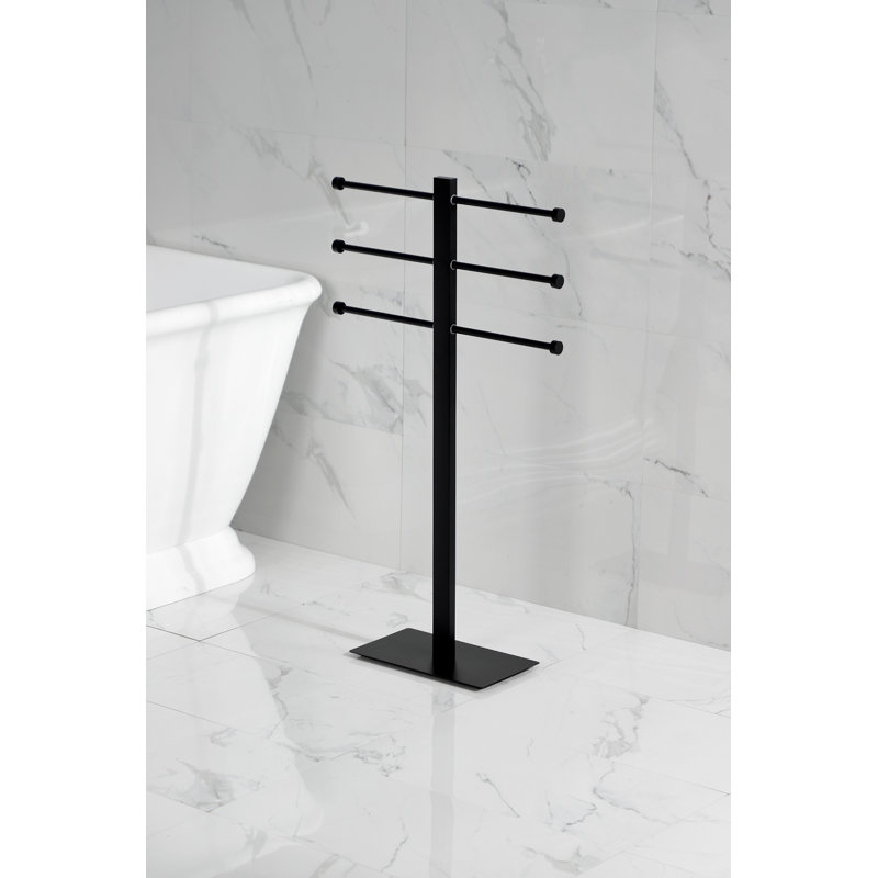 Porte-serviettes autoportant triple Kingston Kingston, Noir mat