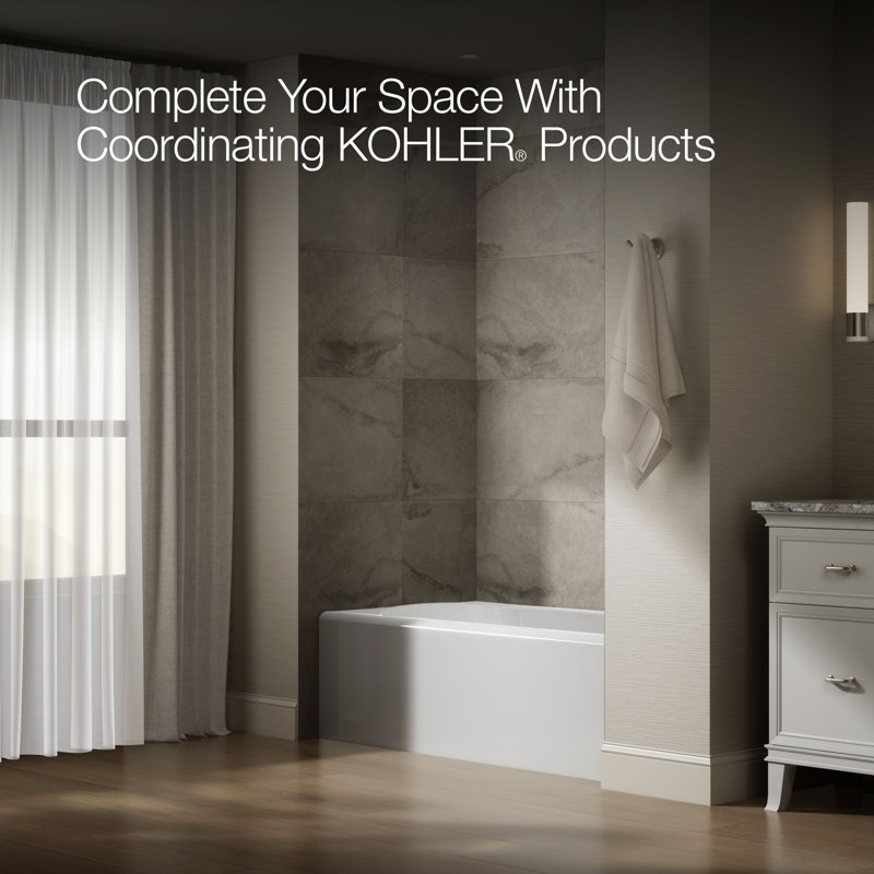 Avec 60 In. X 32 In. Alcove Bath, Right Drain, Right, White
