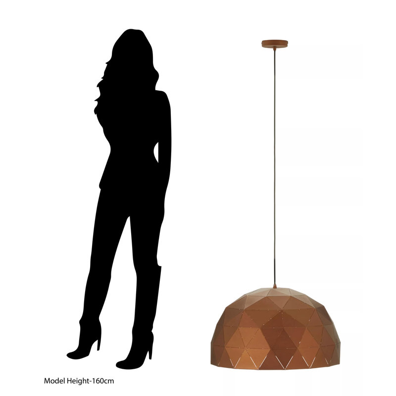 Cosima 3 - Light Copper Dome Pendant, Coffee/White
