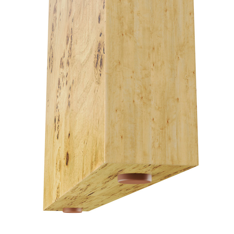 Console en bois massif l 52 po Flavil, Bois jaune clair