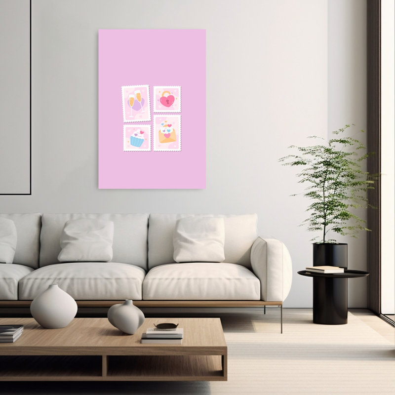 «Sweet Valentine», reproduction d'art mural romantique contemporain, 60" H x 40" W