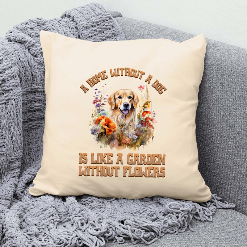 Polyester/Polyester Blend Reversible Throw Pillow, 16"H x 16"W
