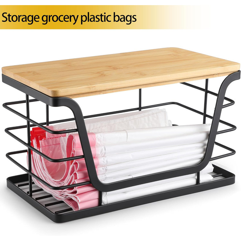 2-pack Stackable Kitchen & Laundry Organizers With Bamboo Tops