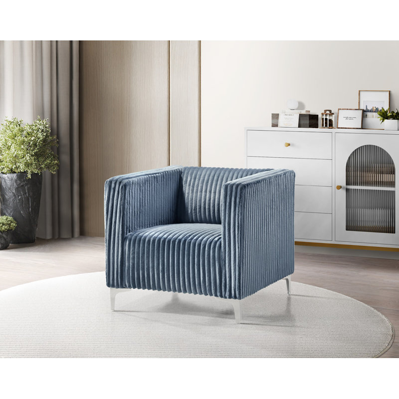 Fauteuil Chryssa, Velours bleu