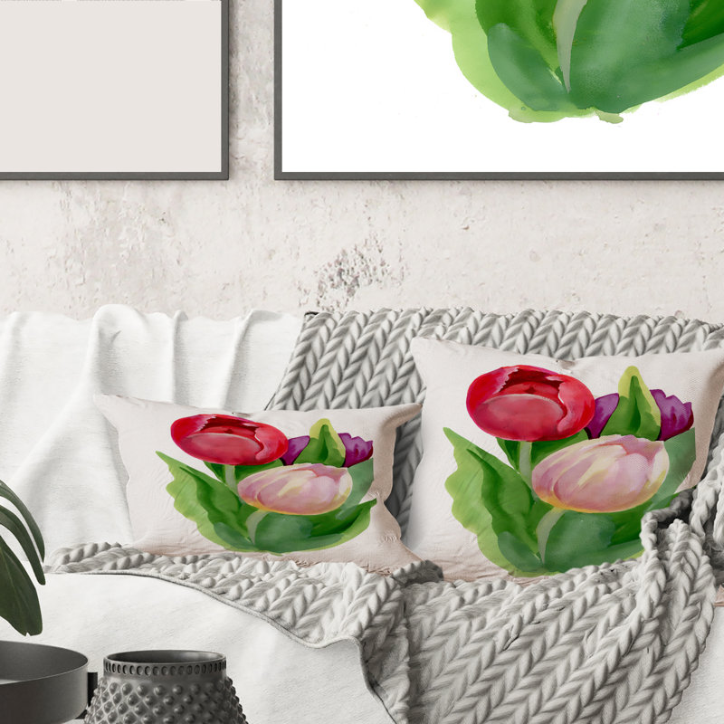 Floral Throw Pillow, 18" x 18"