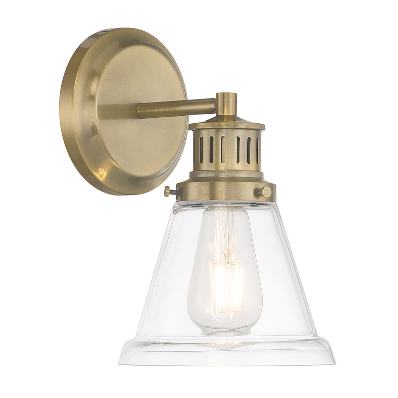 Alden 10.25'' High 1-Light Sconce - Antique Brass Clear, Clear, Brass