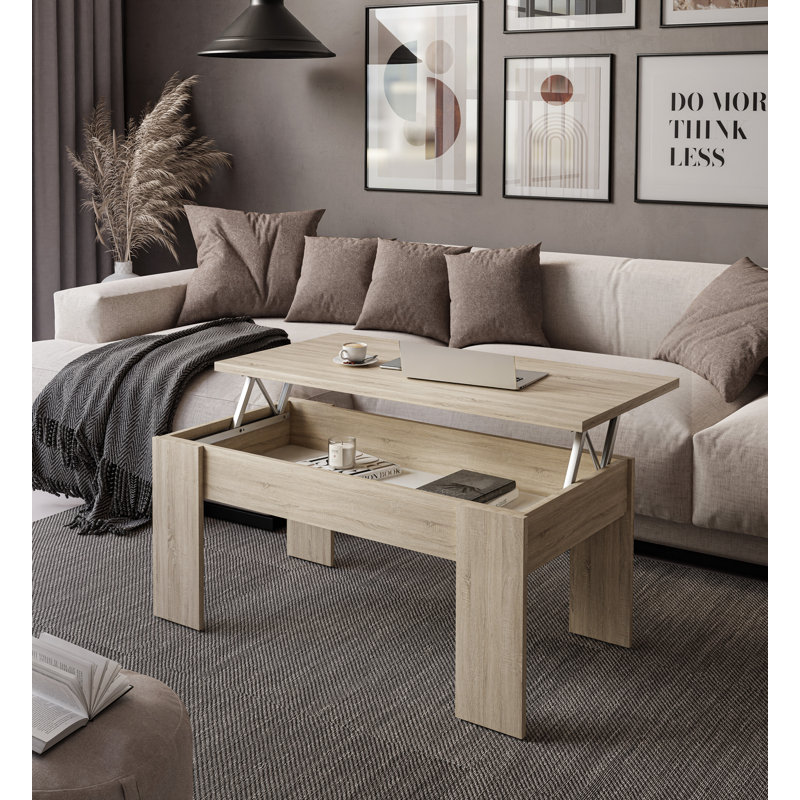 Megan Lift Top Coffee Table with Storage, Artisan oak