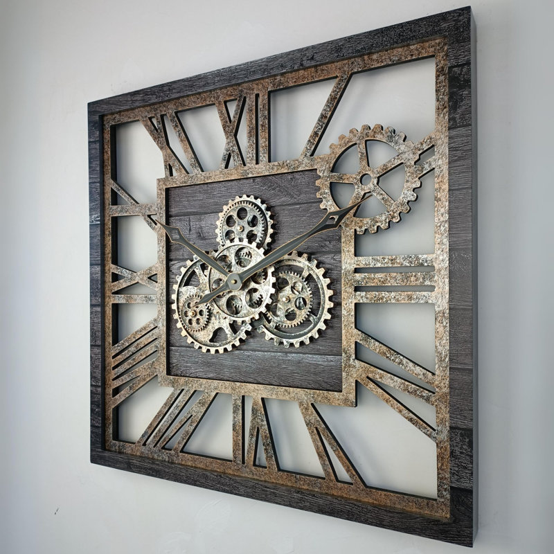 Solid Wood Wall Clock, Carbon Grey