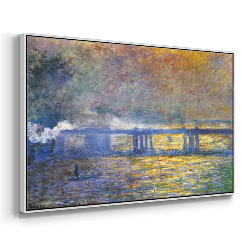 Charing Cross Bridge, 1903 02, reproduction d'art sur toile, H 25 po x l 17 po x P 2 po, Blanc