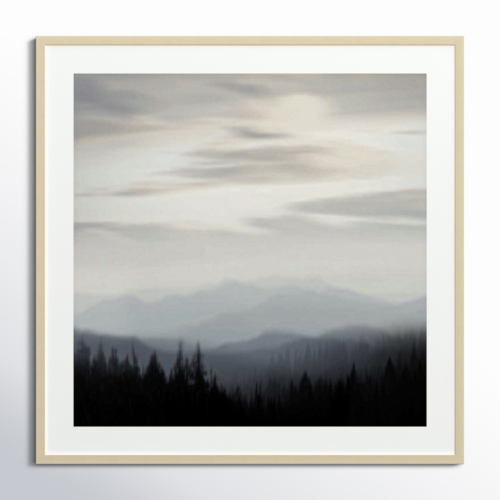 Mountain Vista II by Madeline Clark, 25.12" H x 25.12" W x 0.88" D, Brown Framed Paper