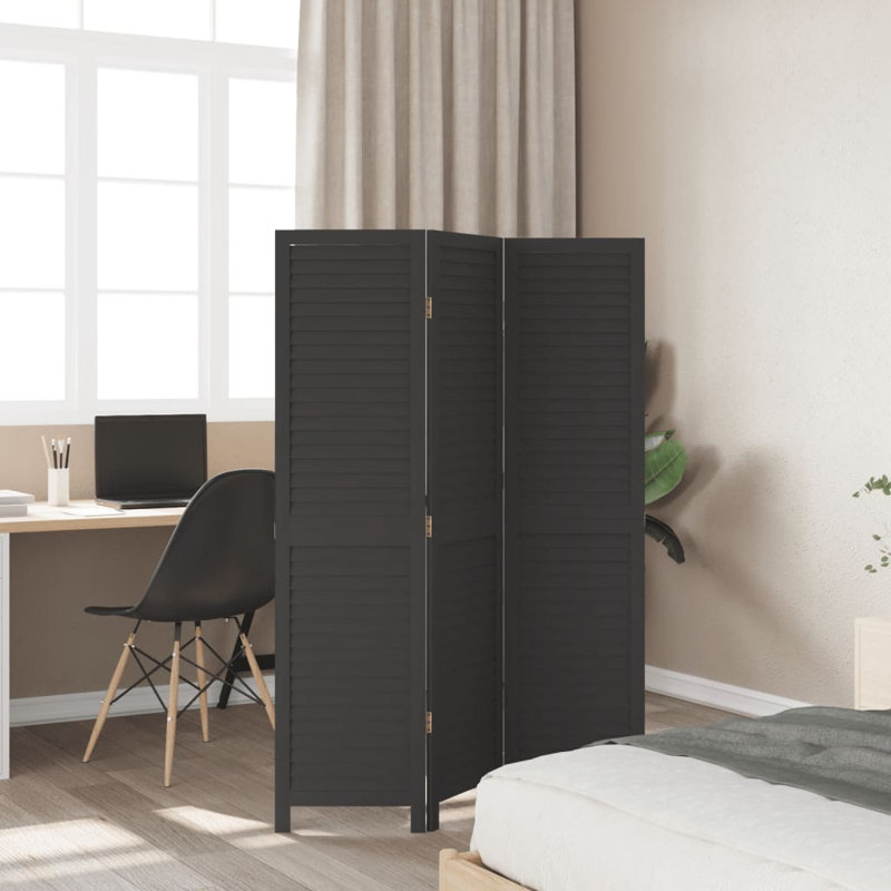 Nyemia 110cm W 3 - Panel Solid Wood Accent Room Divider, 160cm H x 110cm W