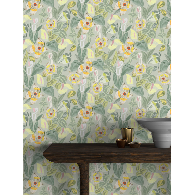 Yuki Osada Floral Wallpaper Double Roll, Green