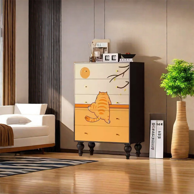 Armoire de rangement élégante à cinq tiroirs