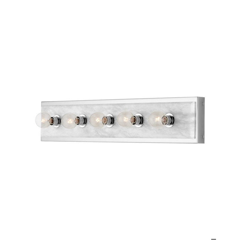 Berdine 5 - Light Bath Bar, Natural/Polished Nickel