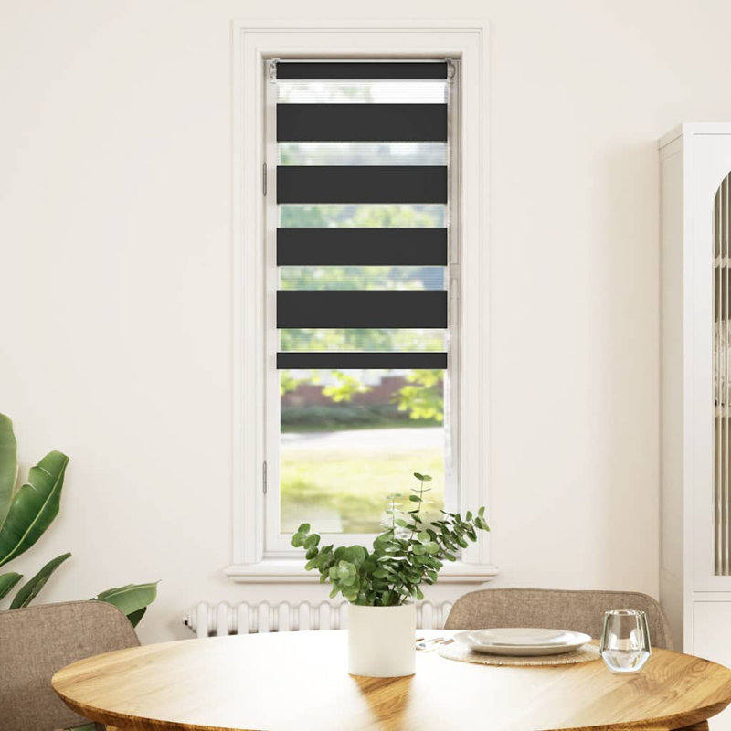 George Oliver Zebra Blind Polyester, 40cmW x 150cmL, Black