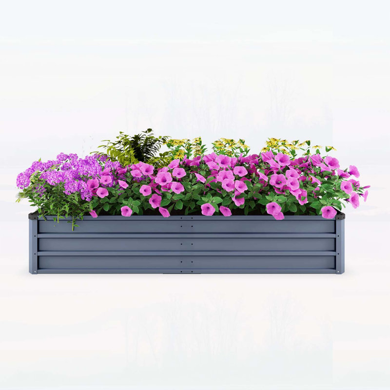 Metal Garden Bed, Ideal for Growing Plants, Vegetables, and Flowers in Backyards and Patios., 6x3x1ft