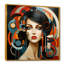 Cubisme Mulitcolor, femme, création II - cubisme, art mural-546325201-546325204