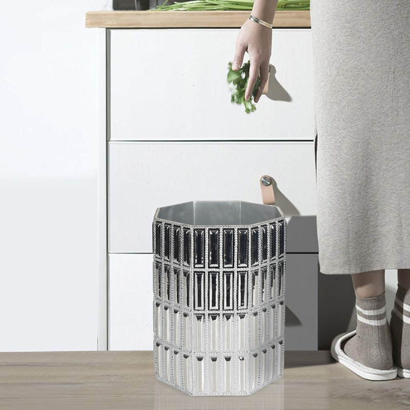 Corbeille pour déchets Glitz, Chrome