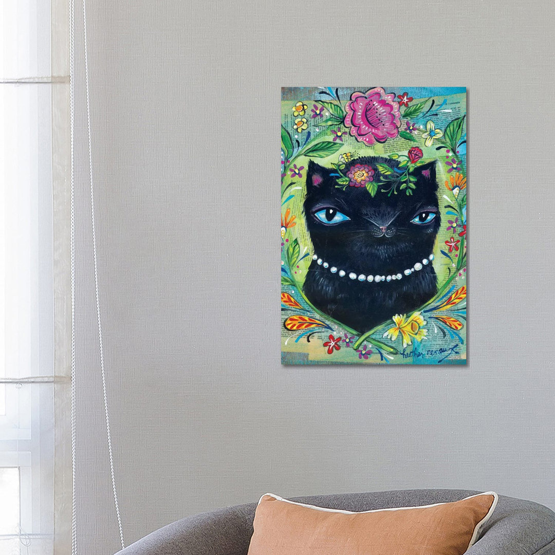 Black Kitty von Heather Renaux - Galerie-verpackte Leinwand Giclée